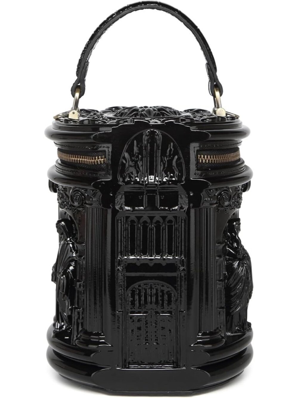Women's Bucket Black Unique Weird Shape Purse Detachable Strap Crossbody Bag - Picture 3 of 7